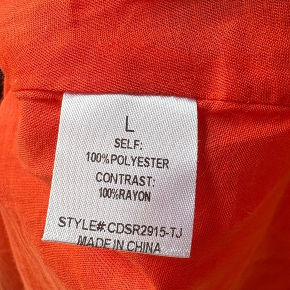 Sophie Rue Red Orange Wrap Dress Size Large - Picture 4 of 5
